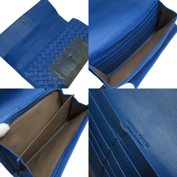 Bottega Veneta long wallet blue intrecciato leather - Picture 5 of 5